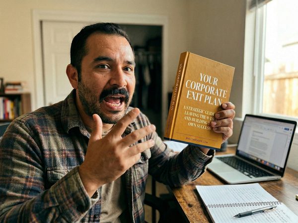 Customer holding Your Corporate Exit Plan book