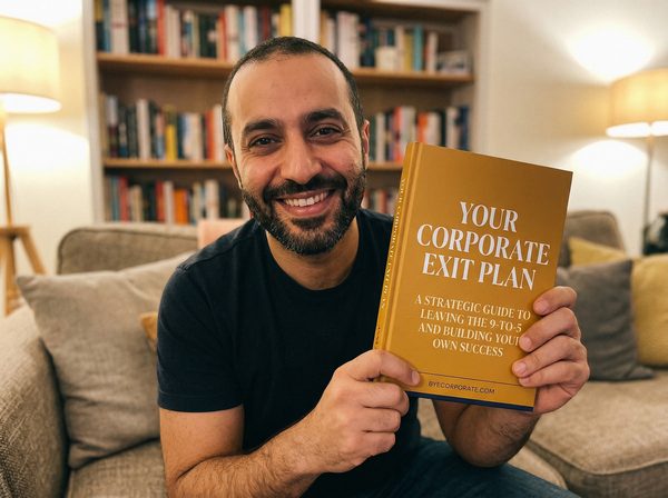Customer holding Your Corporate Exit Plan book